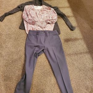 Ann Taylor Loft Grey pants and shirt, Apr9 shawl